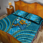 Gold Coast Titans Rugby Mascot Quilt Bed Set Australian Rugby Culture - Tribal Inspired Warrior Titan