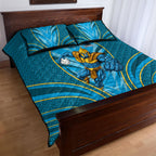 Gold Coast Titans Rugby Mascot Quilt Bed Set Australian Rugby Culture - Tribal Inspired Warrior Titan