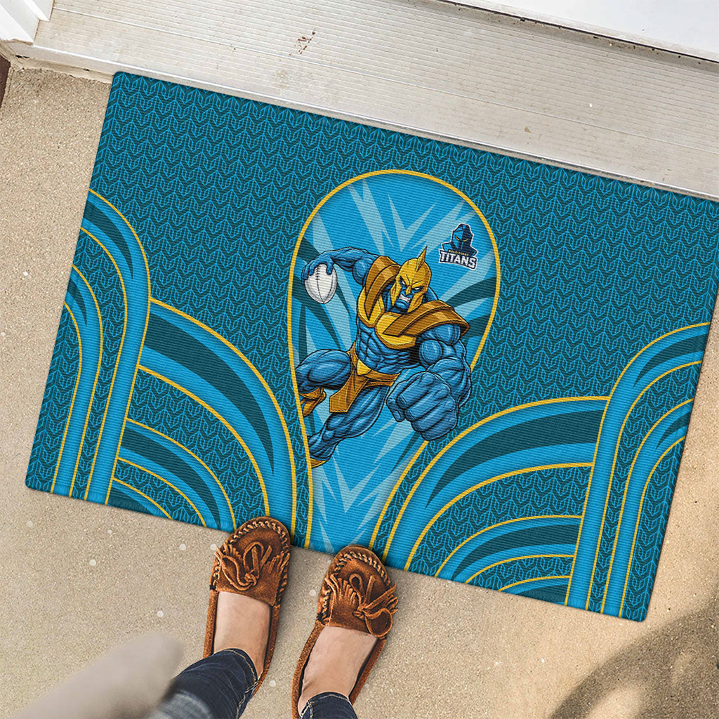 Gold Coast Titans Rugby Mascot Rubber Doormat Australian Rugby Culture - Tribal Inspired Warrior Titan