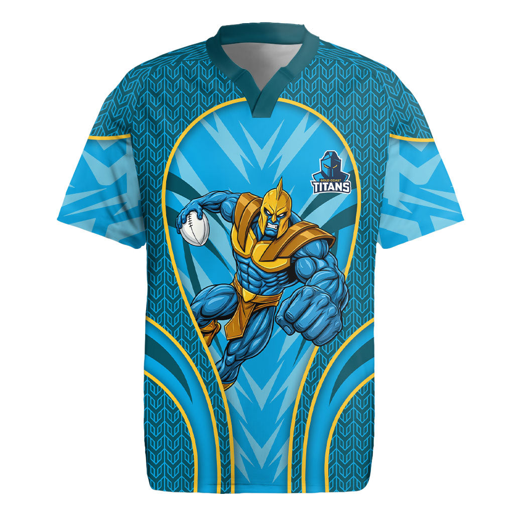 Gold Coast Titans Rugby Mascot Rugby Jersey Australian Rugby Culture - Tribal Inspired Warrior Titan