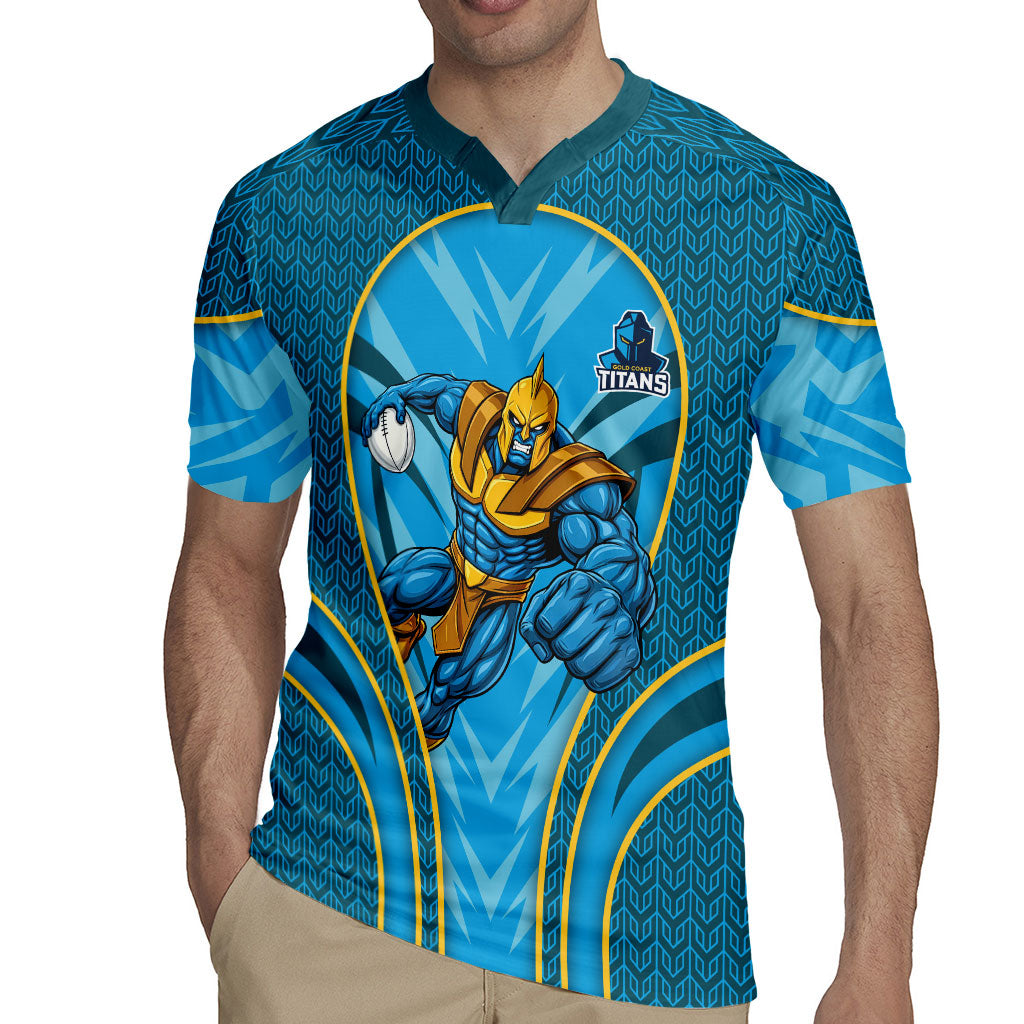 Gold Coast Titans Rugby Mascot Rugby Jersey Australian Rugby Culture - Tribal Inspired Warrior Titan