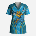 Gold Coast Titans Rugby Mascot Scrub Top Australian Rugby Culture - Tribal Inspired Warrior Titan