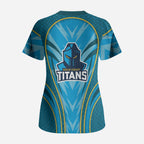 Gold Coast Titans Rugby Mascot Scrub Top Australian Rugby Culture - Tribal Inspired Warrior Titan