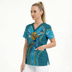 Gold Coast Titans Rugby Mascot Scrub Top Australian Rugby Culture - Tribal Inspired Warrior Titan