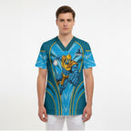 Gold Coast Titans Rugby Mascot Scrub Top Australian Rugby Culture - Tribal Inspired Warrior Titan