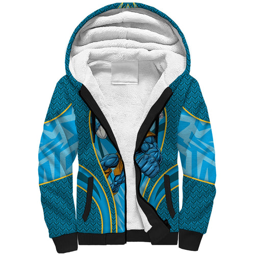 Gold Coast Titans Rugby Mascot Sherpa Hoodie Australian Rugby Culture - Tribal Inspired Warrior Titan