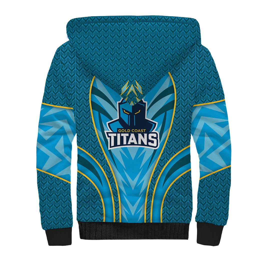Gold Coast Titans Rugby Mascot Sherpa Hoodie Australian Rugby Culture - Tribal Inspired Warrior Titan
