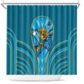 Gold Coast Titans Rugby Mascot Shower Curtain Australian Rugby Culture - Tribal Inspired Warrior Titan