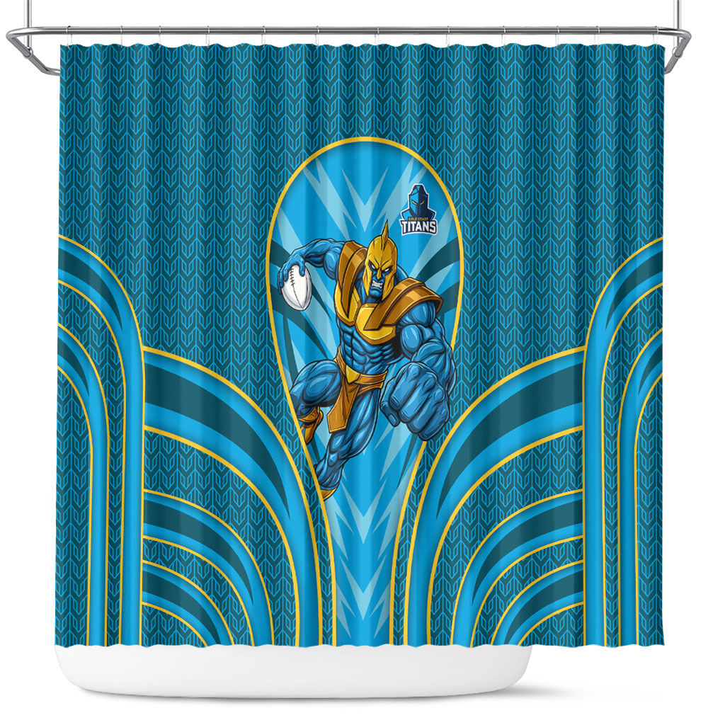 Gold Coast Titans Rugby Mascot Shower Curtain Australian Rugby Culture - Tribal Inspired Warrior Titan