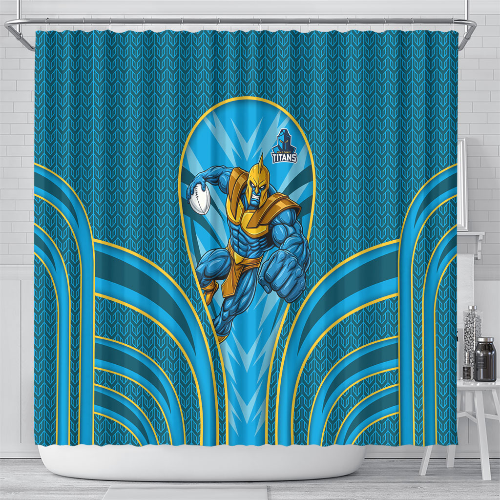 Gold Coast Titans Rugby Mascot Shower Curtain Australian Rugby Culture - Tribal Inspired Warrior Titan