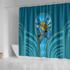 Gold Coast Titans Rugby Mascot Shower Curtain Australian Rugby Culture - Tribal Inspired Warrior Titan