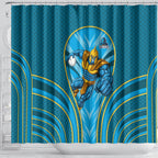 Gold Coast Titans Rugby Mascot Shower Curtain Australian Rugby Culture - Tribal Inspired Warrior Titan