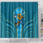 Gold Coast Titans Rugby Mascot Shower Curtain Australian Rugby Culture - Tribal Inspired Warrior Titan