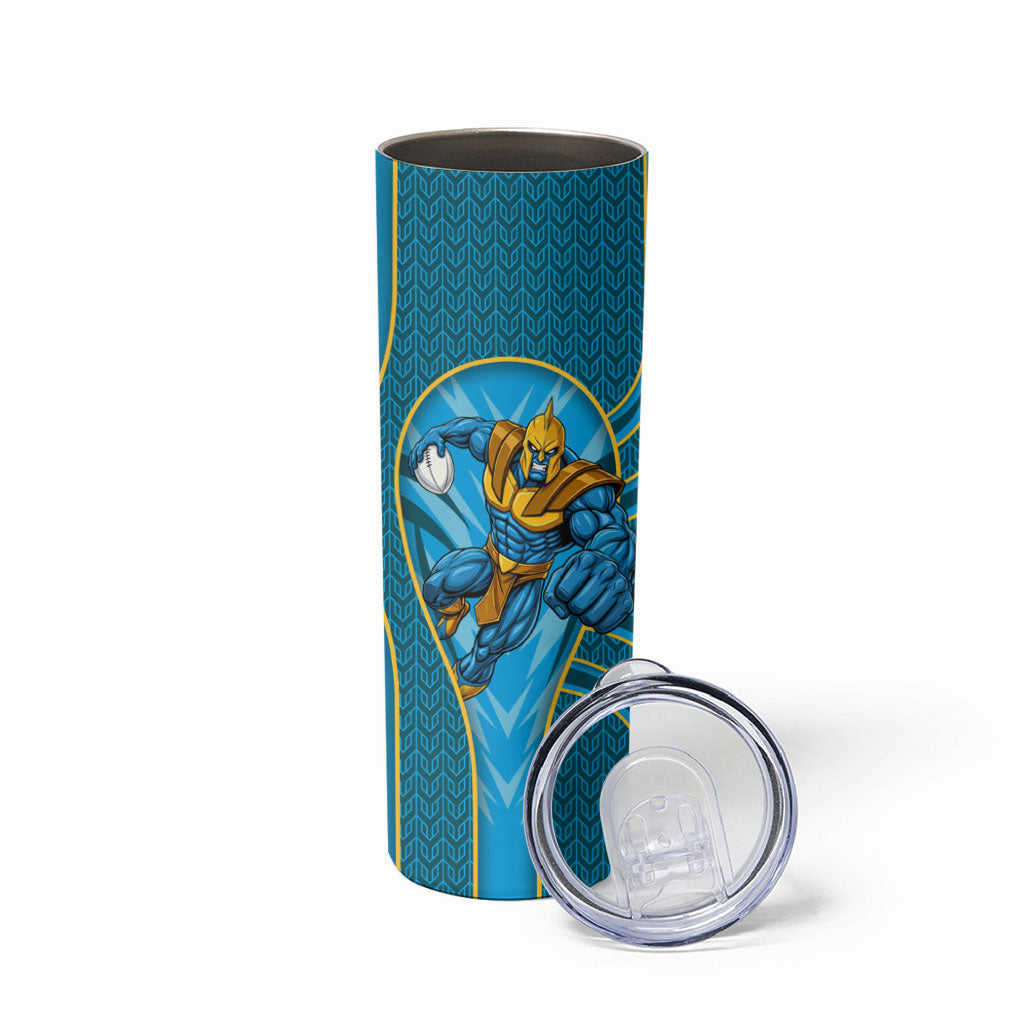 Gold Coast Titans Rugby Mascot Skinny Tumbler Australian Rugby Culture - Tribal Inspired Warrior Titan