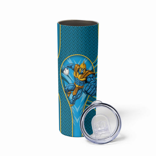 Gold Coast Titans Rugby Mascot Skinny Tumbler Australian Rugby Culture - Tribal Inspired Warrior Titan