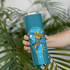 Gold Coast Titans Rugby Mascot Skinny Tumbler Australian Rugby Culture - Tribal Inspired Warrior Titan