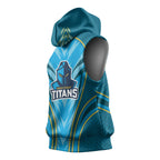 Gold Coast Titans Rugby Mascot Sleeveless Hoodie Australian Rugby Culture - Tribal Inspired Warrior Titan