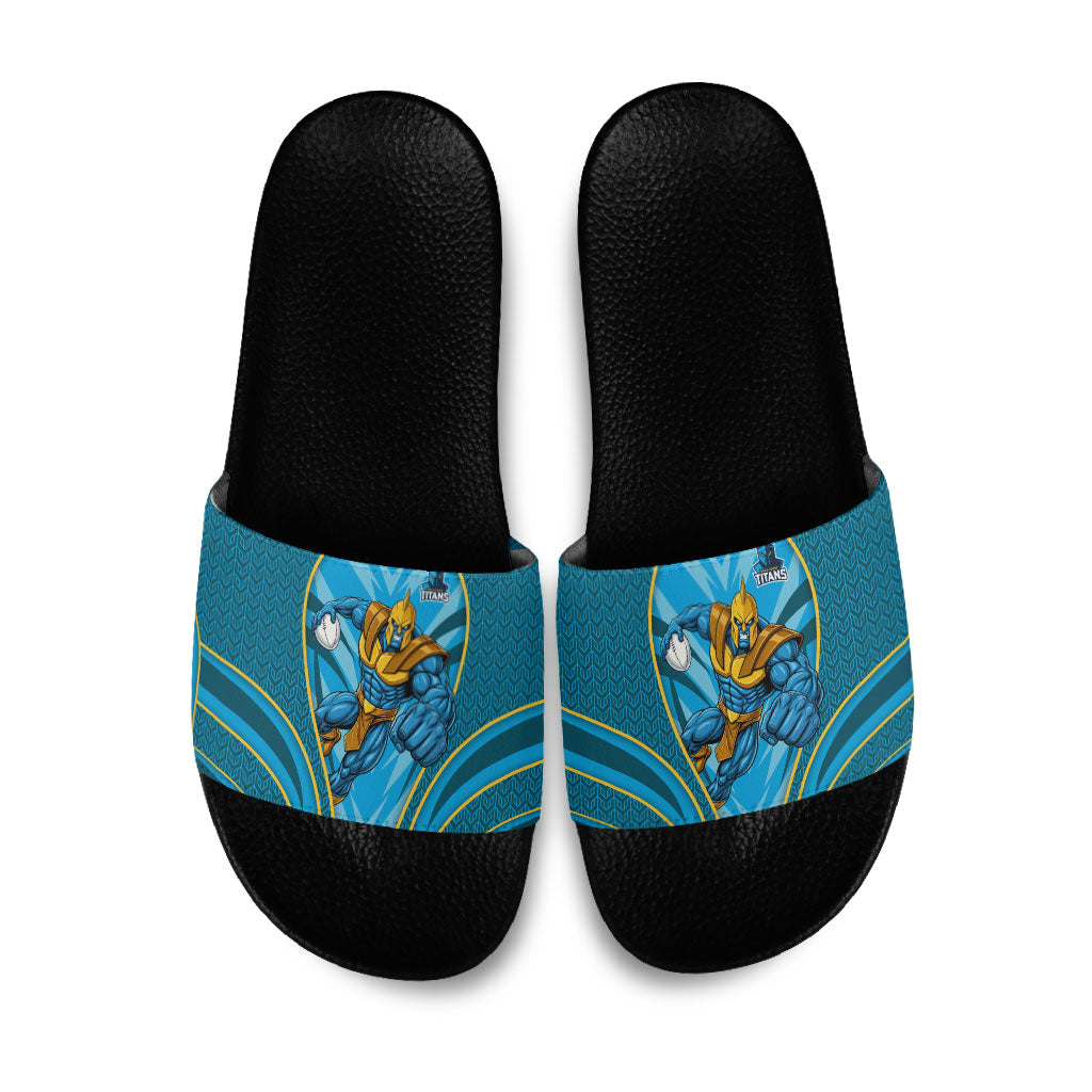 Gold Coast Titans Rugby Mascot Slide Sandals Australian Rugby Culture - Tribal Inspired Warrior Titan