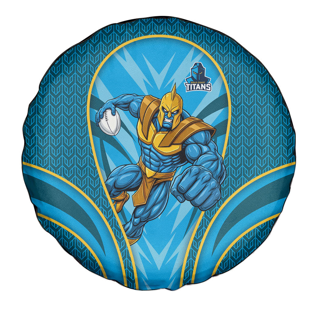 Gold Coast Titans Rugby Mascot Spare Tire Cover Australian Rugby Culture - Tribal Inspired Warrior Titan