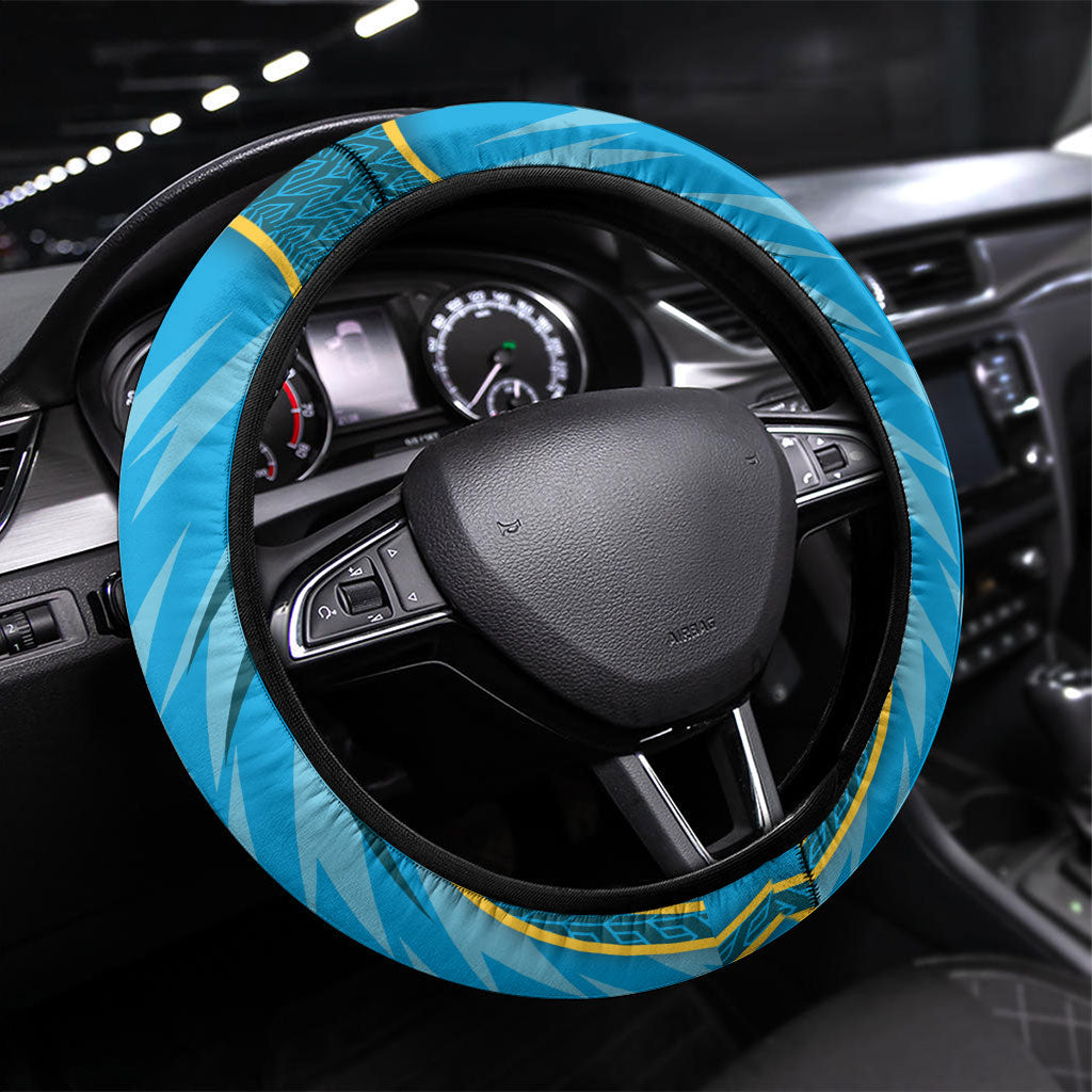 Gold Coast Titans Rugby Mascot Steering Wheel Cover Australian Rugby Culture - Tribal Inspired Warrior Titan