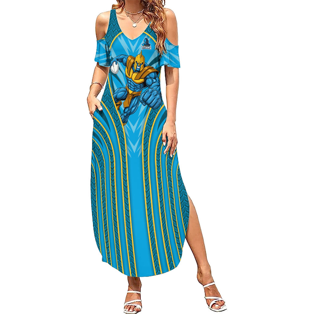 Gold Coast Titans Rugby Mascot Summer Maxi Dress Australian Rugby Culture - Tribal Inspired Warrior Titan