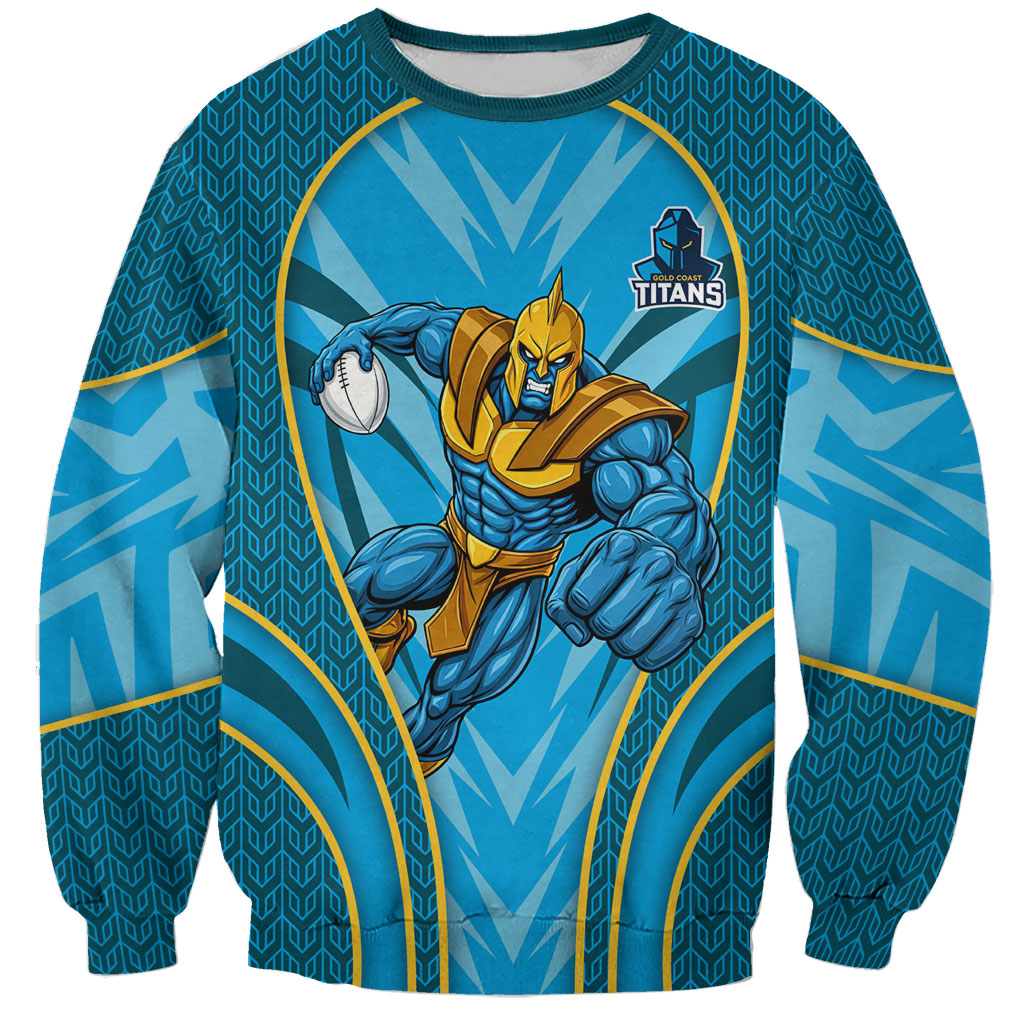 Gold Coast Titans Rugby Mascot Sweatshirt Australian Rugby Culture - Tribal Inspired Warrior Titan