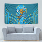 Gold Coast Titans Rugby Mascot Tapestry Australian Rugby Culture - Tribal Inspired Warrior Titan
