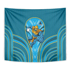 Gold Coast Titans Rugby Mascot Tapestry Australian Rugby Culture - Tribal Inspired Warrior Titan