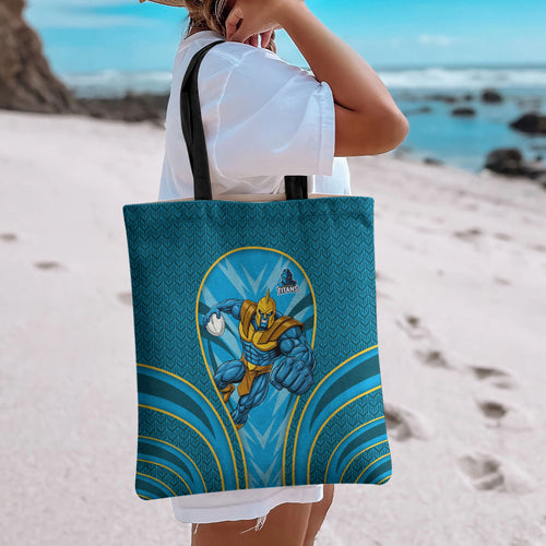 Gold Coast Titans Rugby Mascot Tote Bag Australian Rugby Culture - Tribal Inspired Warrior Titan