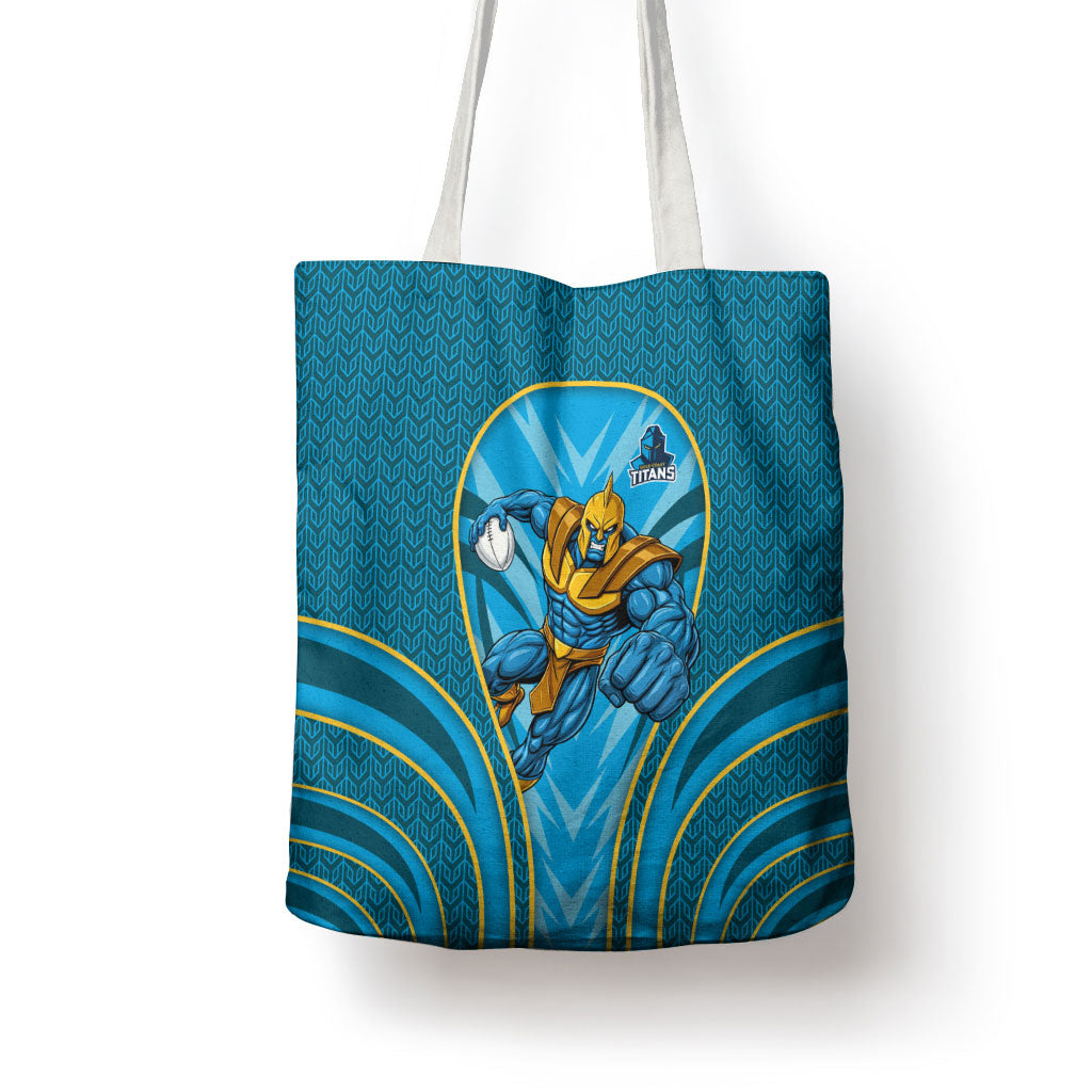 Gold Coast Titans Rugby Mascot Tote Bag Australian Rugby Culture - Tribal Inspired Warrior Titan