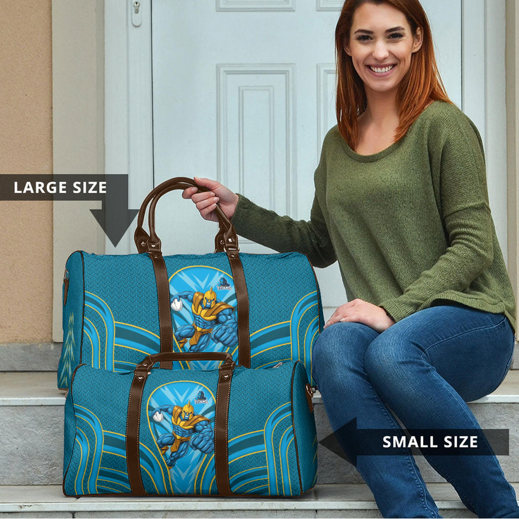 Gold Coast Titans Rugby Mascot Travel Bag Australian Rugby Culture - Tribal Inspired Warrior Titan