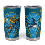 Gold Coast Titans Rugby Mascot Tumbler Cup Australian Rugby Culture - Tribal Inspired Warrior Titan
