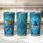 Gold Coast Titans Rugby Mascot Tumbler Cup Australian Rugby Culture - Tribal Inspired Warrior Titan