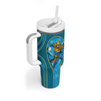 Gold Coast Titans Rugby Mascot Tumbler With Handle Australian Rugby Culture - Tribal Inspired Warrior Titan