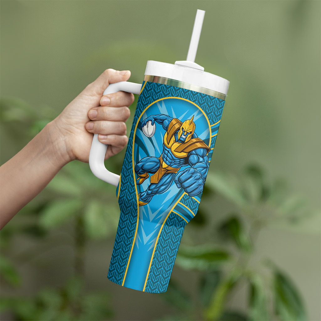 Gold Coast Titans Rugby Mascot Tumbler With Handle Australian Rugby Culture - Tribal Inspired Warrior Titan