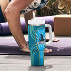 Gold Coast Titans Rugby Mascot Tumbler With Handle Australian Rugby Culture - Tribal Inspired Warrior Titan