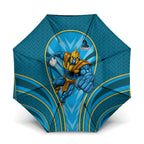 Gold Coast Titans Rugby Mascot Umbrella Australian Rugby Culture - Tribal Inspired Warrior Titan