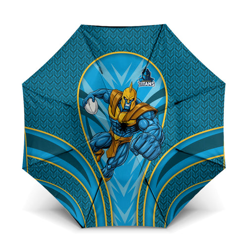 Gold Coast Titans Rugby Mascot Umbrella Australian Rugby Culture - Tribal Inspired Warrior Titan
