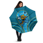 Gold Coast Titans Rugby Mascot Umbrella Australian Rugby Culture - Tribal Inspired Warrior Titan