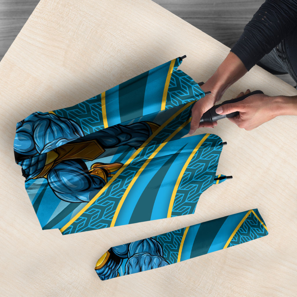 Gold Coast Titans Rugby Mascot Umbrella Australian Rugby Culture - Tribal Inspired Warrior Titan
