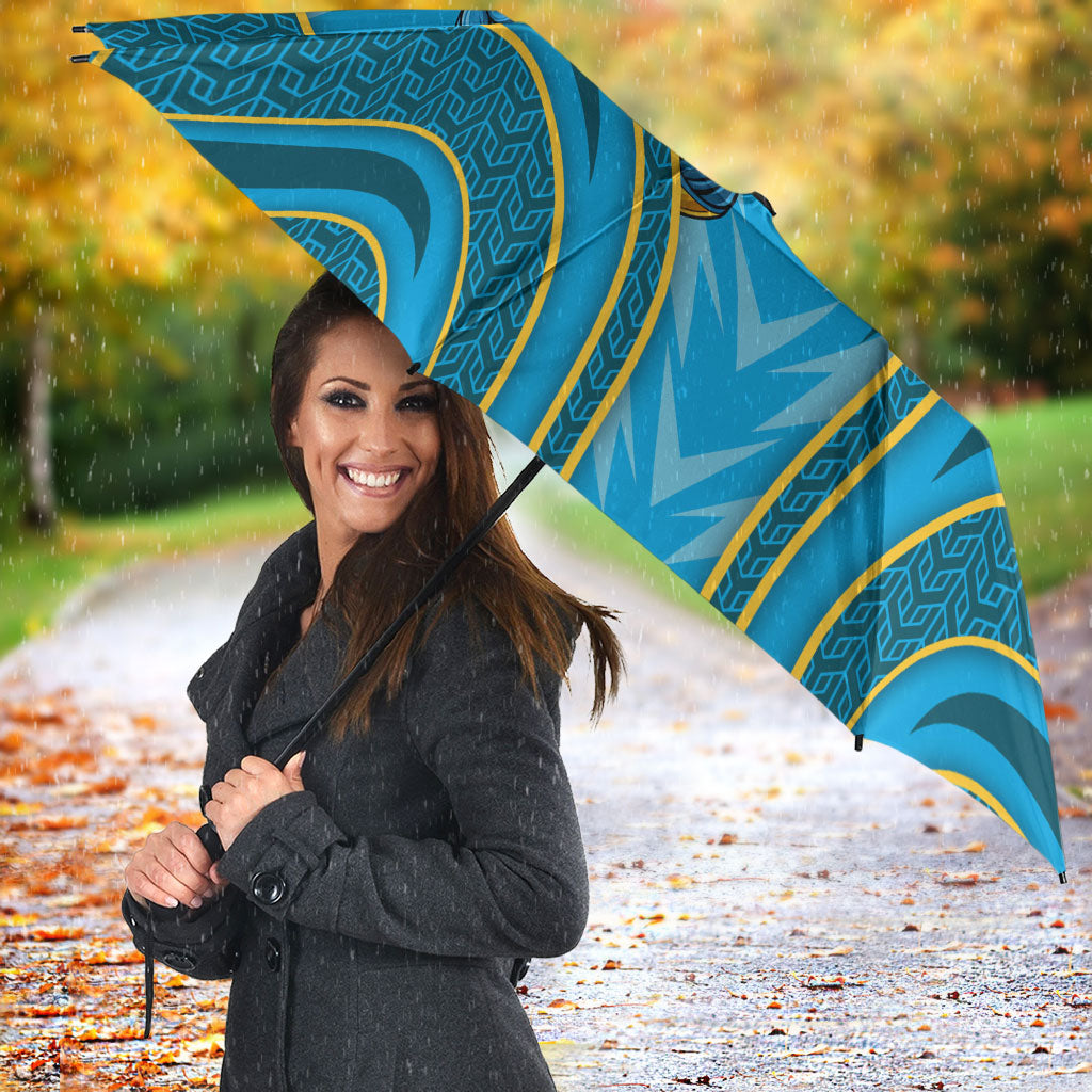 Gold Coast Titans Rugby Mascot Umbrella Australian Rugby Culture - Tribal Inspired Warrior Titan