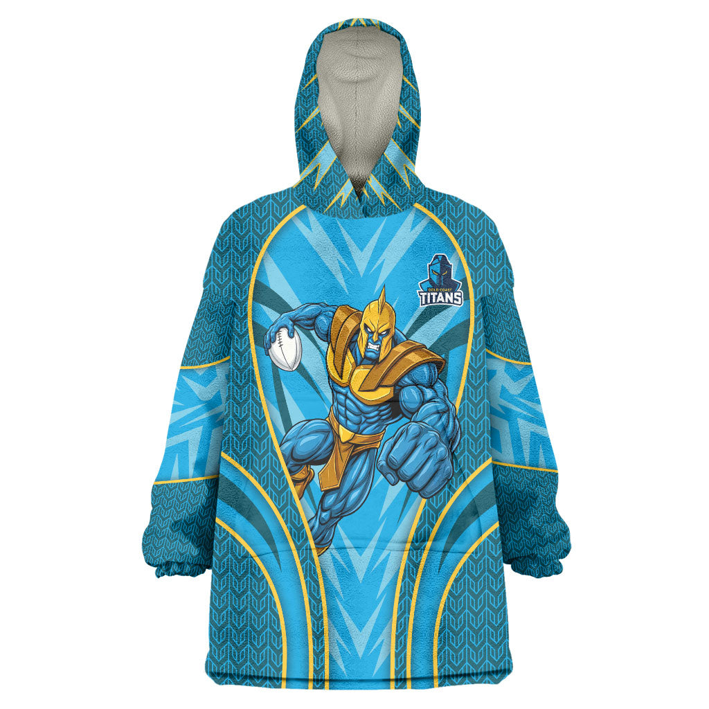 Gold Coast Titans Rugby Mascot Wearable Blanket Hoodie Australian Rugby Culture - Tribal Inspired Warrior Titan