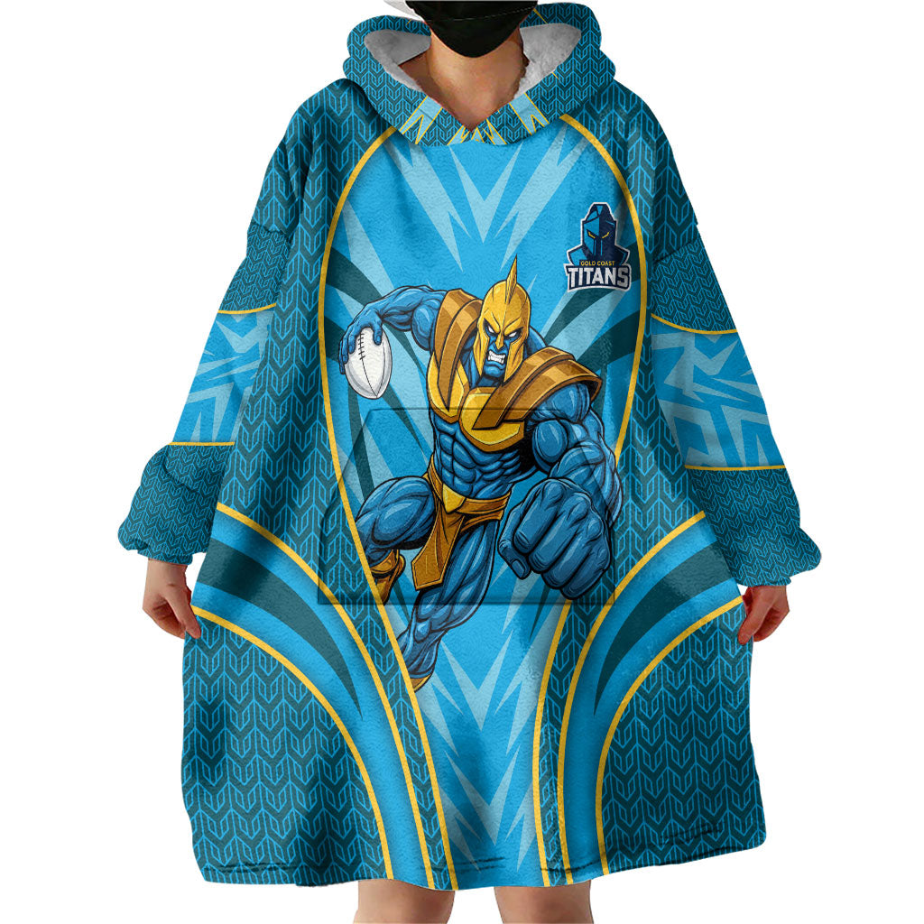 Gold Coast Titans Rugby Mascot Wearable Blanket Hoodie Australian Rugby Culture - Tribal Inspired Warrior Titan