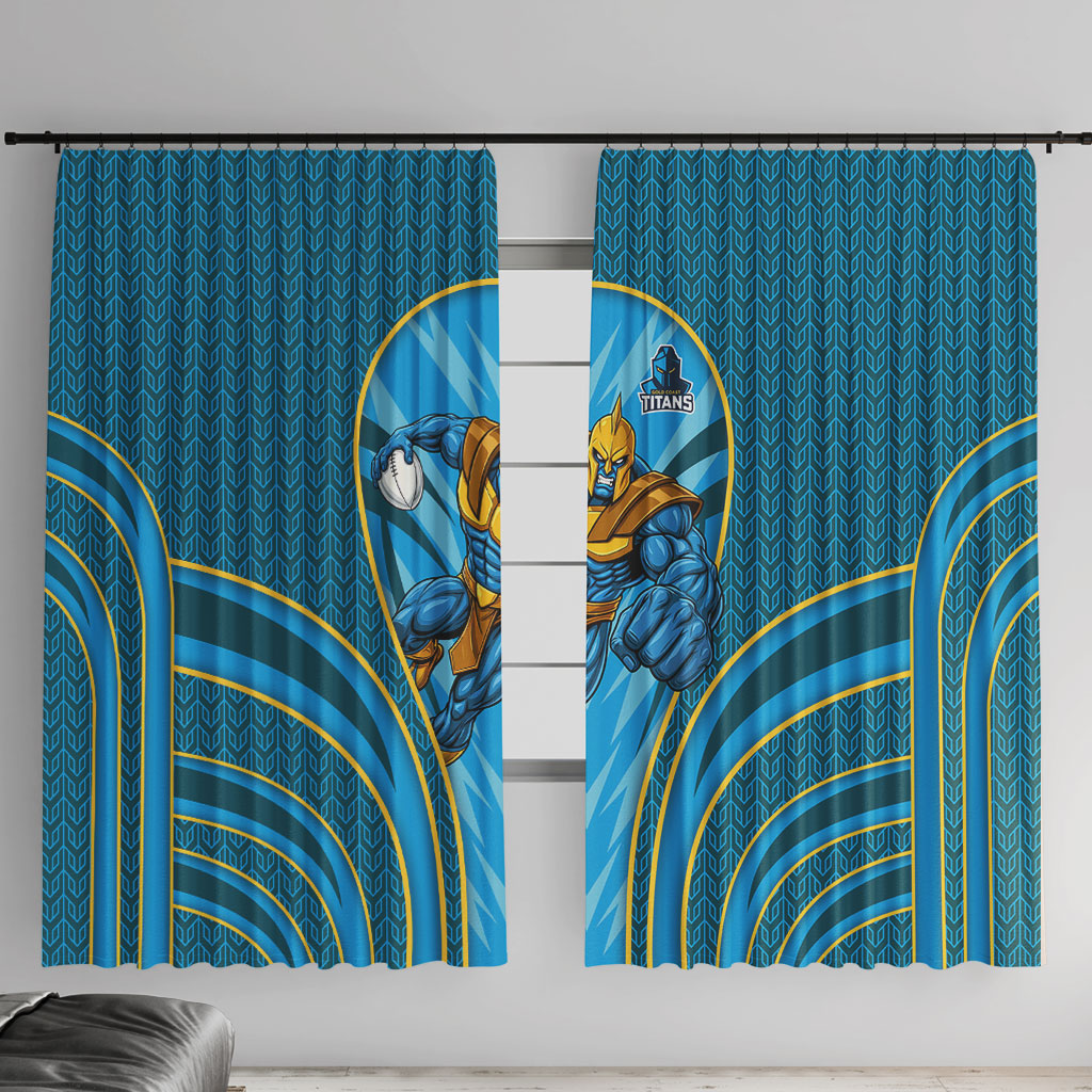 Gold Coast Titans Rugby Mascot Window Curtain Australian Rugby Culture - Tribal Inspired Warrior Titan