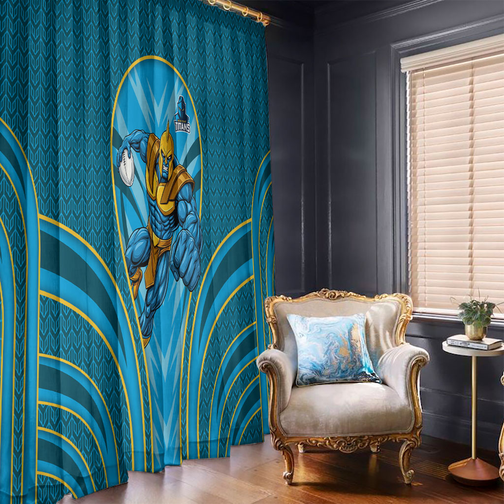 Gold Coast Titans Rugby Mascot Window Curtain Australian Rugby Culture - Tribal Inspired Warrior Titan