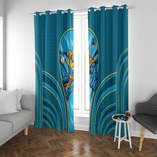 Gold Coast Titans Rugby Mascot Window Curtain Australian Rugby Culture - Tribal Inspired Warrior Titan
