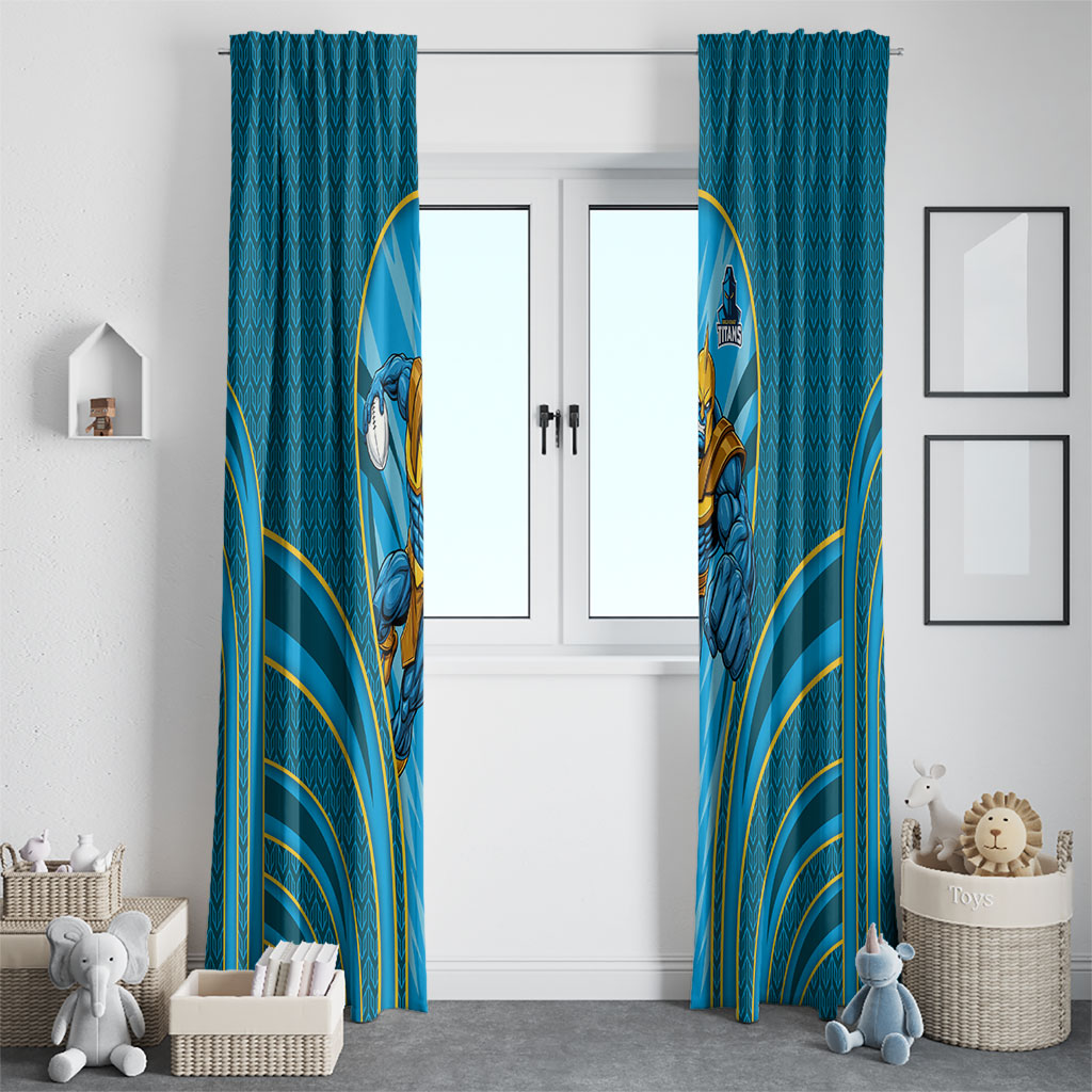 Gold Coast Titans Rugby Mascot Window Curtain Australian Rugby Culture - Tribal Inspired Warrior Titan