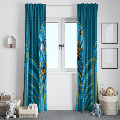 Gold Coast Titans Rugby Mascot Window Curtain Australian Rugby Culture - Tribal Inspired Warrior Titan