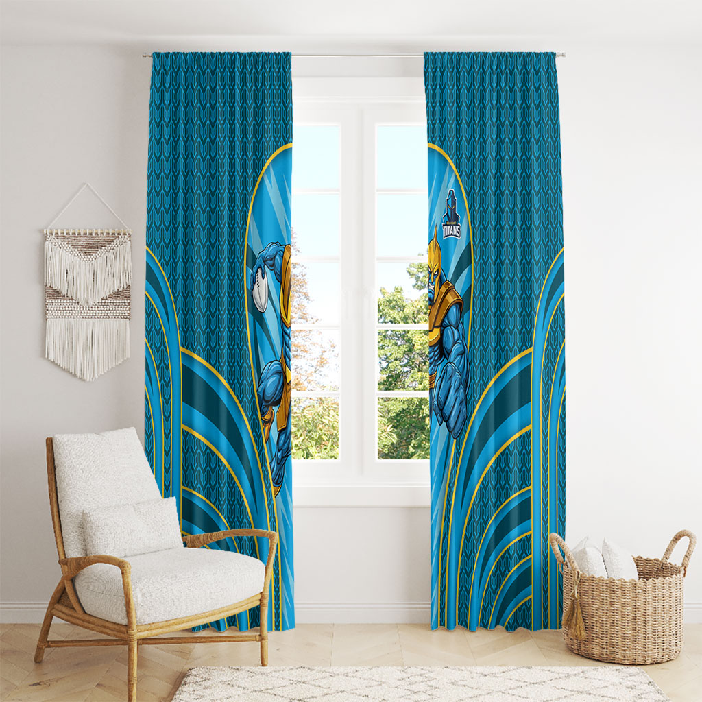 Gold Coast Titans Rugby Mascot Window Curtain Australian Rugby Culture - Tribal Inspired Warrior Titan