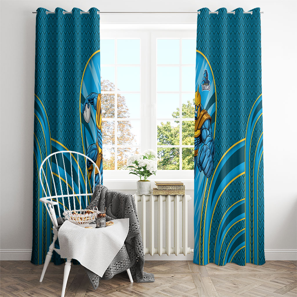 Gold Coast Titans Rugby Mascot Window Curtain Australian Rugby Culture - Tribal Inspired Warrior Titan